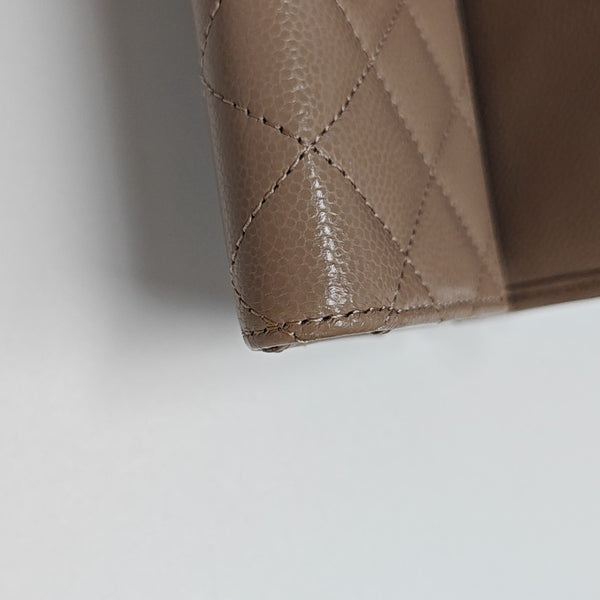 CLASSIC FLAP Quilted Grained Calfskin Pink Wallet