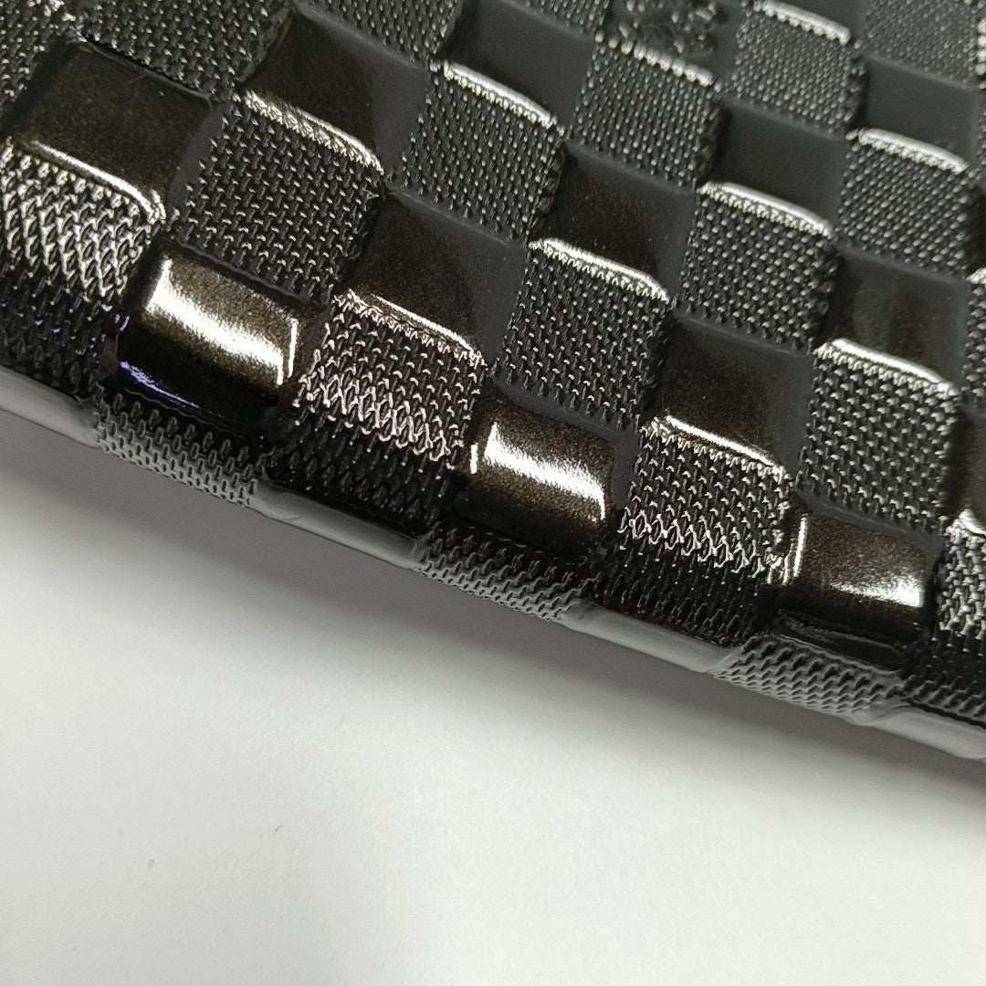 ANJU Damier Graphite Patent Leather Black