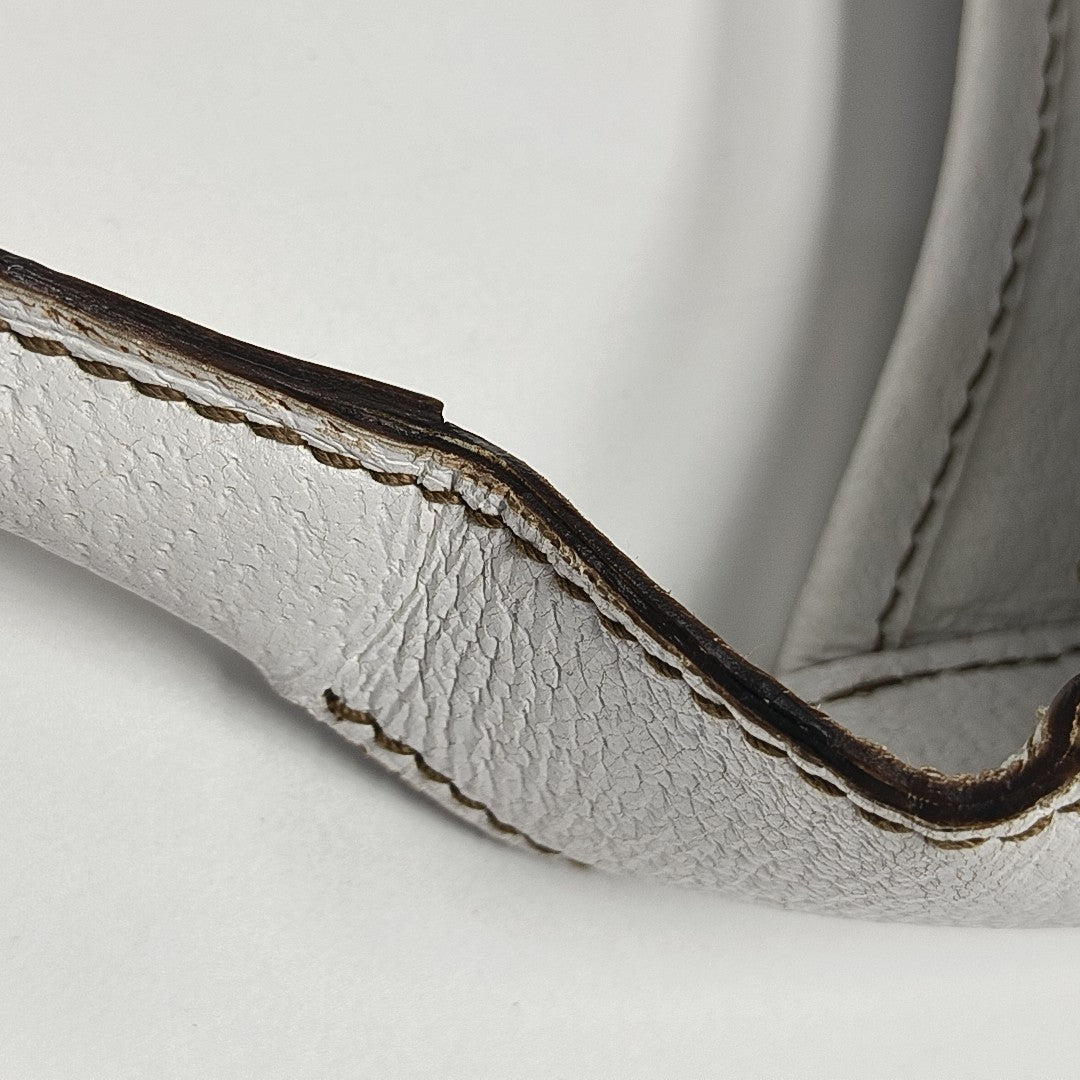 Calfskin Top Handle Bag White