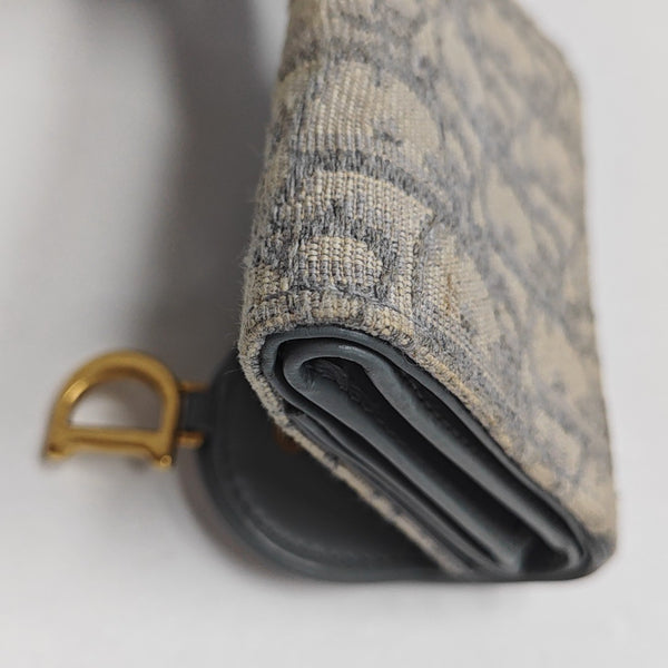 Saddle Mini Oblique Canvas Beige Card Holder