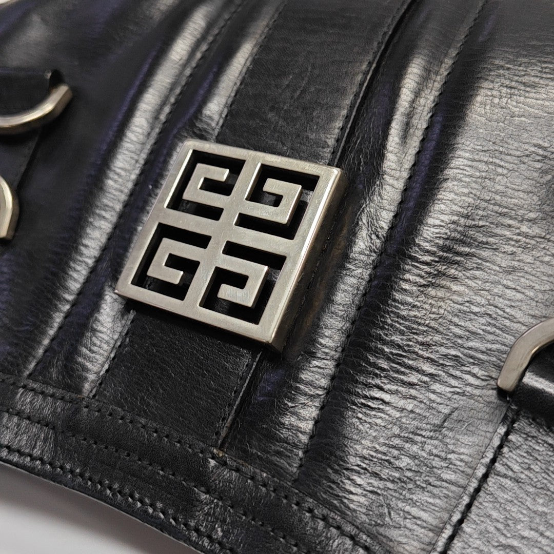 Calfskin Top Handle Bag Black