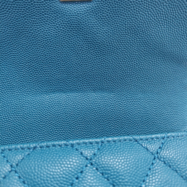 COCO HANDLE Mini Quilted Grained Calfskin Blue