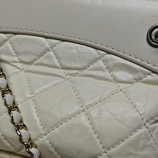 GABRIELLE Small Quilted Calfskin White