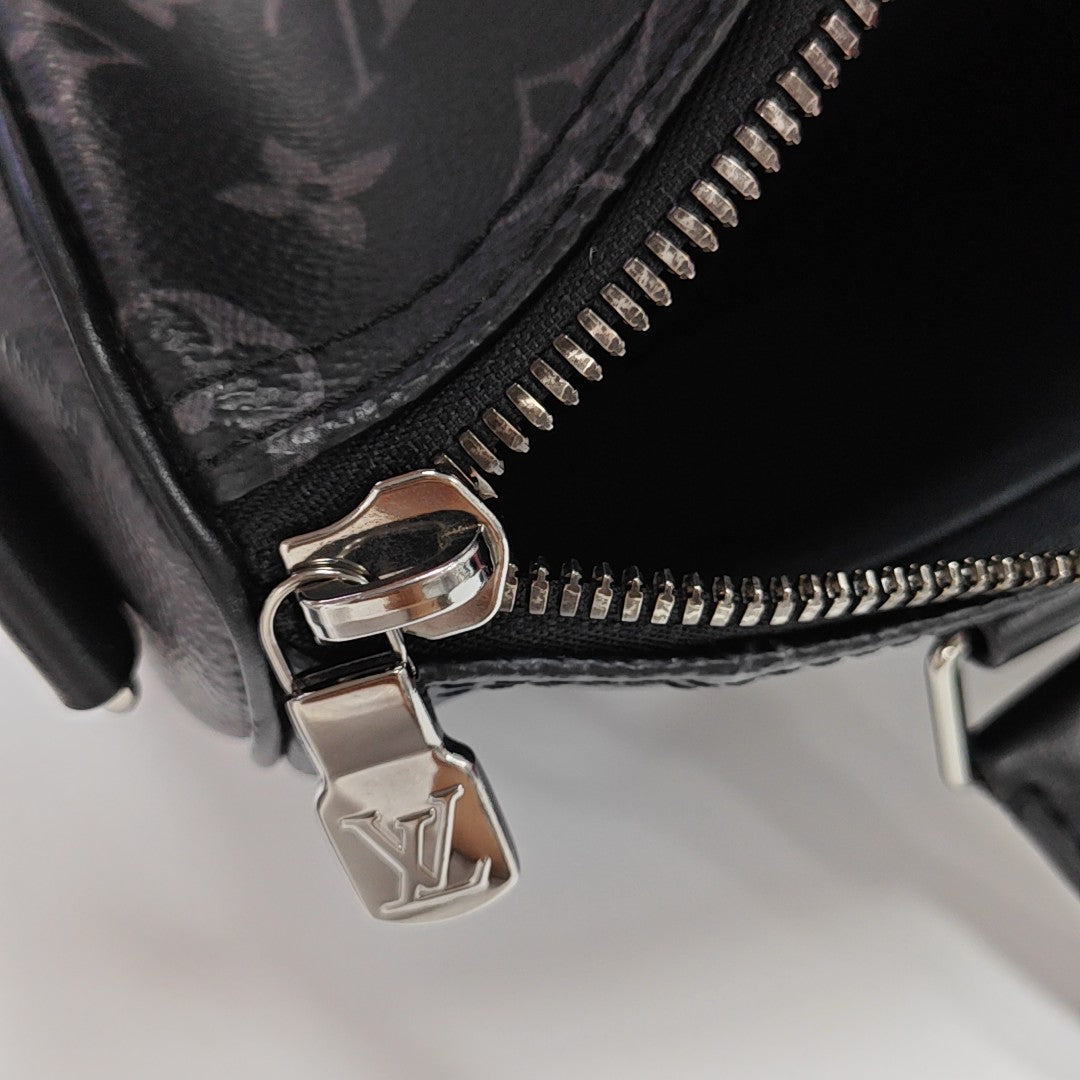 KEEPALL 25 Monogram Coated Canvas Black