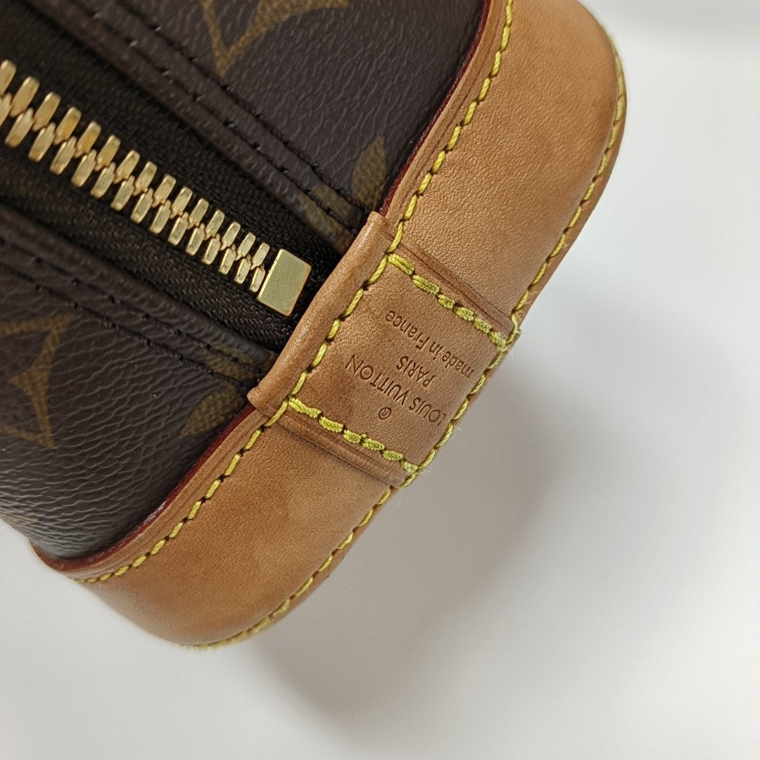 ALMA BB Monogram Coated Canvas Brown