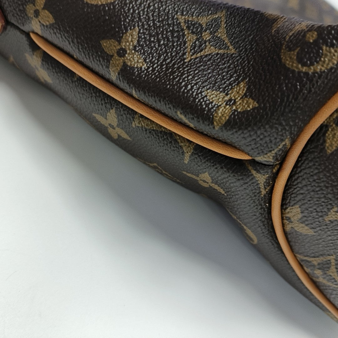 Monogram Coated Canvas Top Handle Bag Brown
