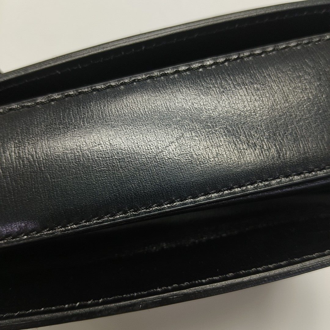 Leather Shoulder Bag Black