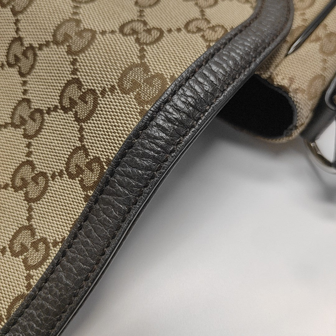 Monogram Canvas Shoulder Bag Brown
