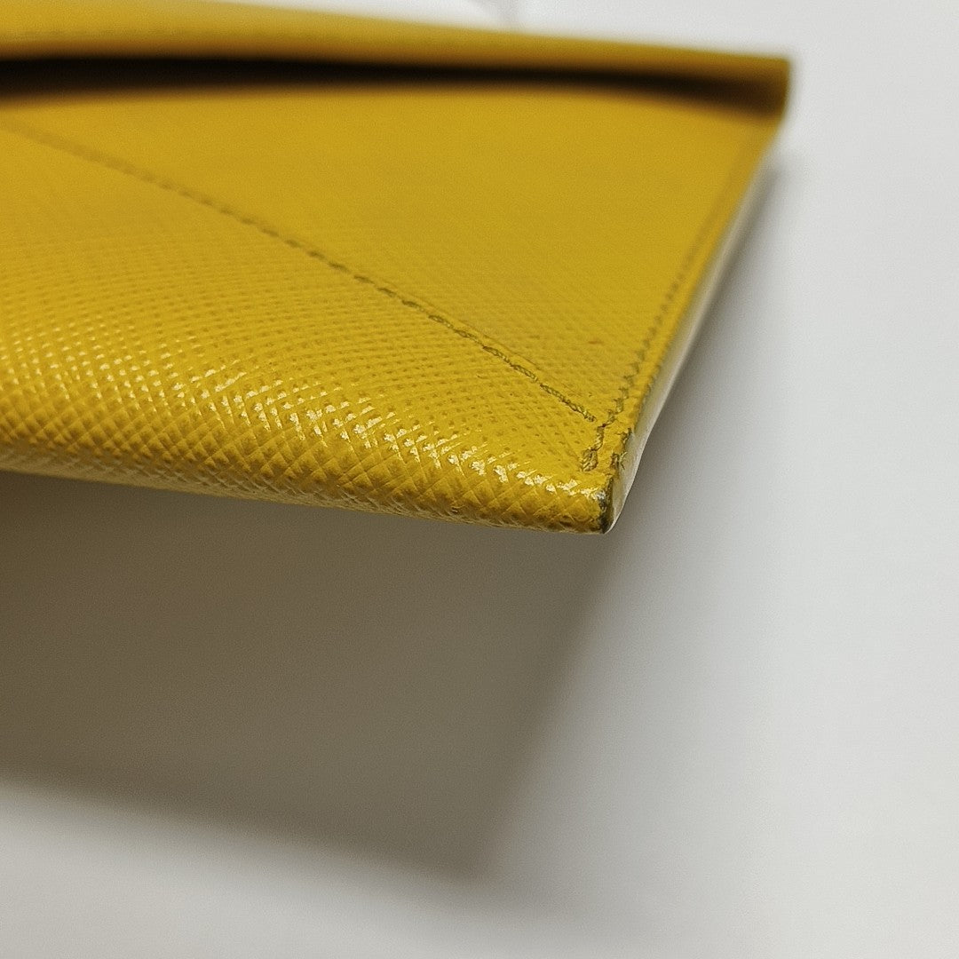 Calfskin Card Holder Yellow
