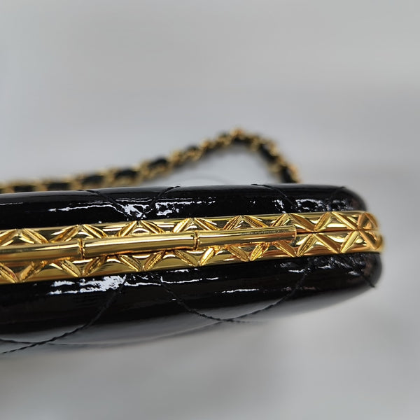 Quilted Lambskin Shoulder Bag Black