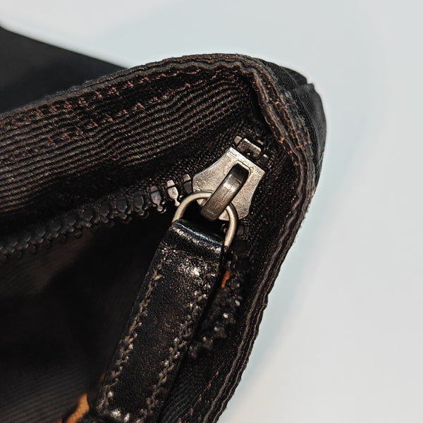 Coated Canvas Top Handle Bag Black