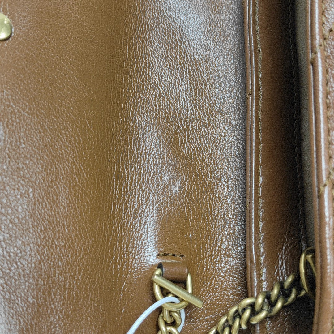 GG Marmont Mini Quilted Calfskin Brown