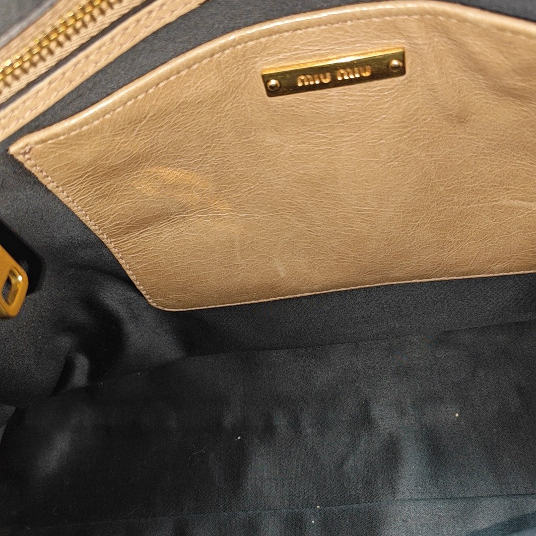 Shoulder Strap Calfskin Beige