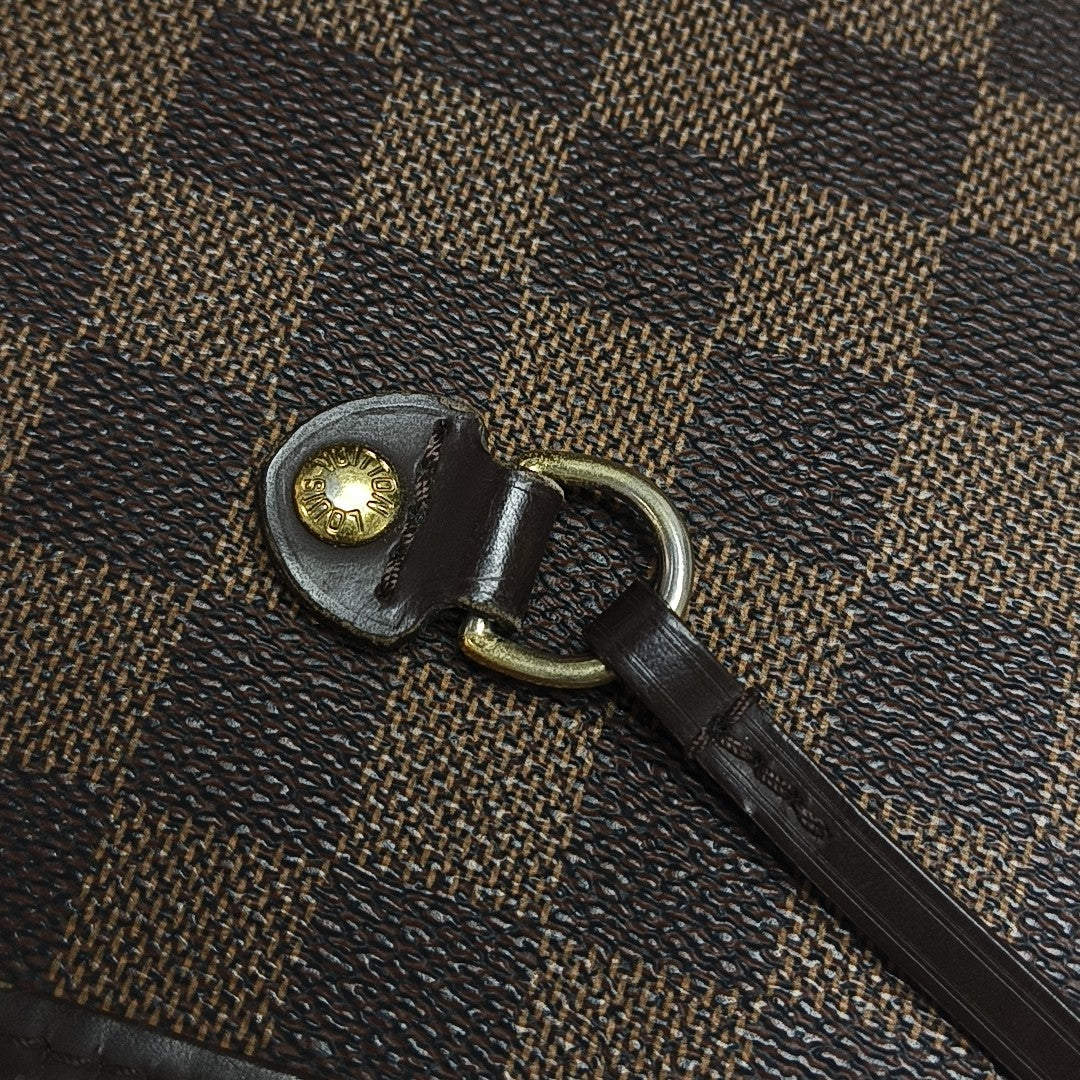 NEVERFULL GM Damier Ebene Coated Canvas Brown