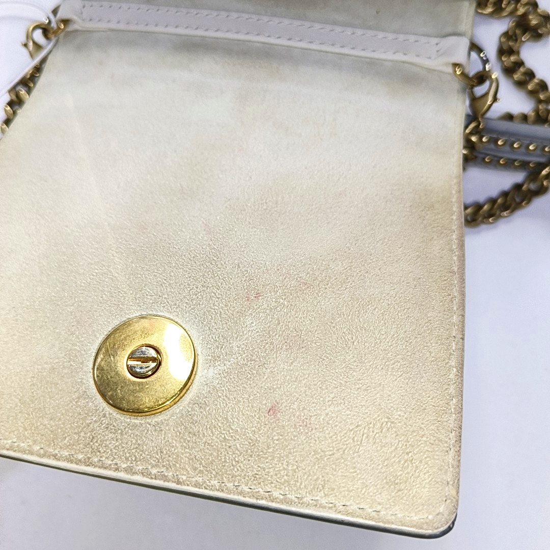 Authenticated pre-owned  Diorama Cannage Calfskin Silver - Crossbody Bag at Looply