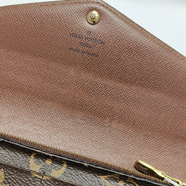 SARAH Monogram Coated Canvas Brown Wallet