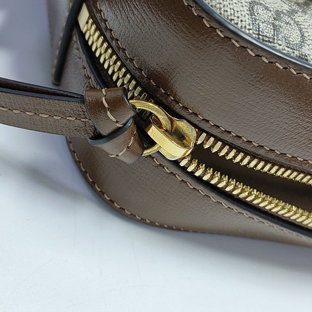 Authenticated pre-owned  Horsebit 1955 Small Coated Canvas Beige - Shoulder Bag at Looply