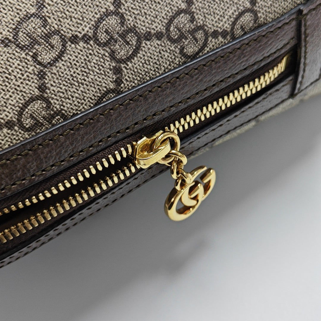 Ophidia Medium Monogram Coated Canvas Beige