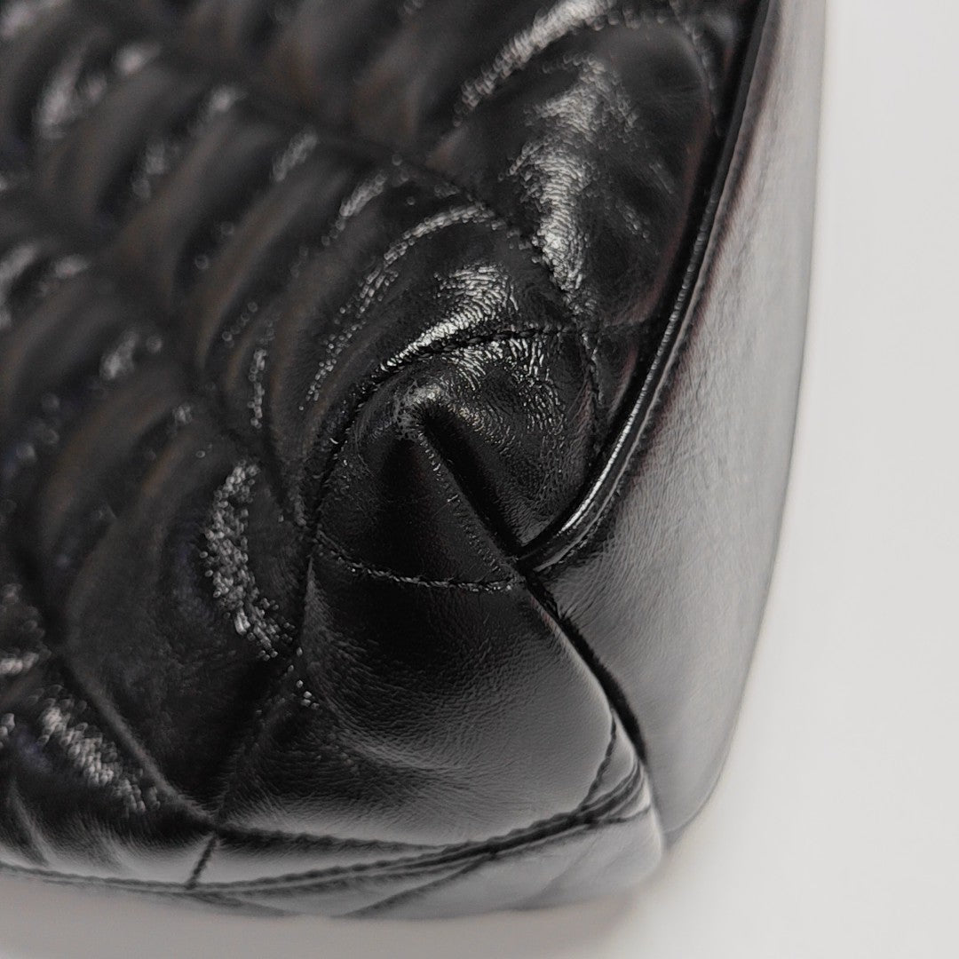 24A Large Quilted Lambskin Black
