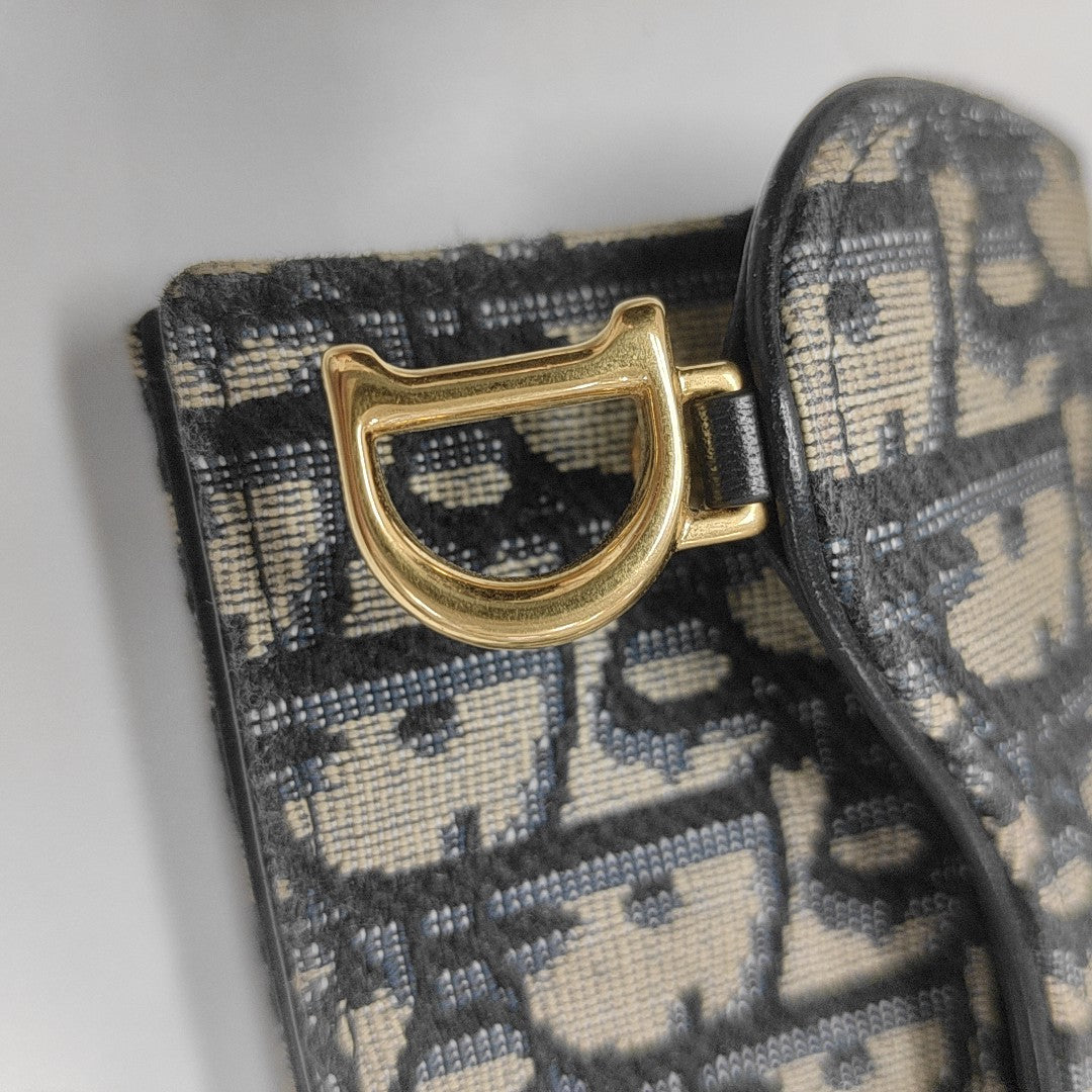 Saddle Mini Oblique Canvas Blue Coin Purse