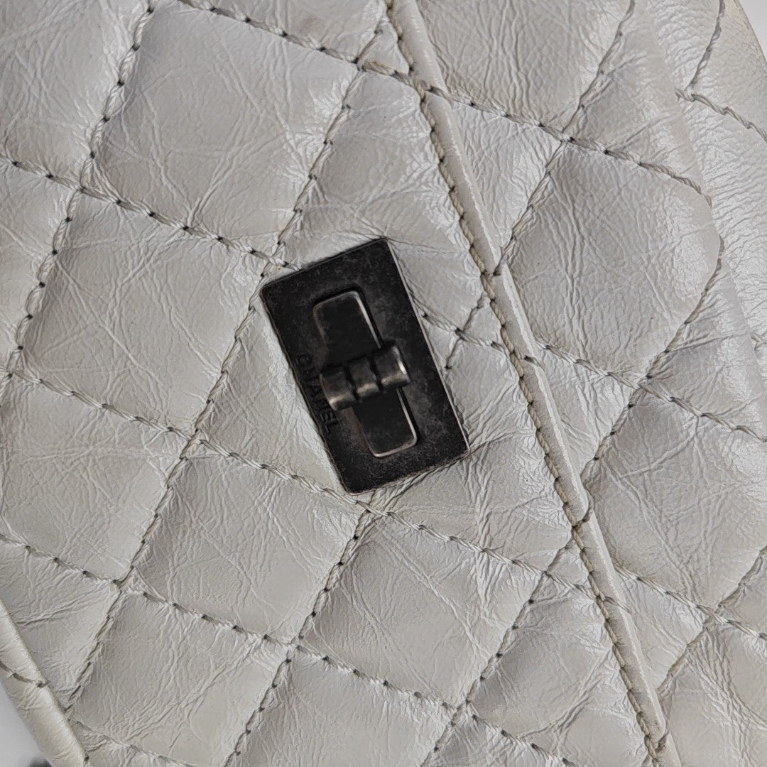 2.55 224 Quilted Calfskin White