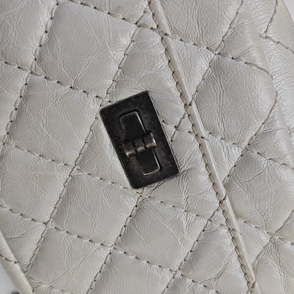 2.55 224 Quilted Calfskin White