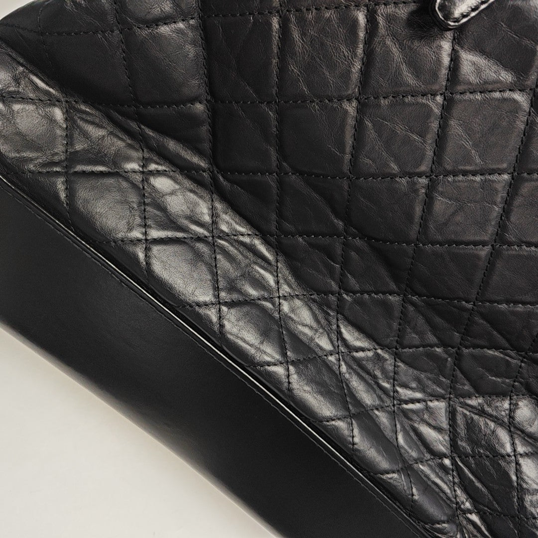 GABRIELLE Large Quilted Vintage Calf Black