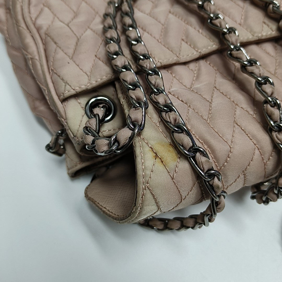 Quilted Nylon Shoulder Bag Pink