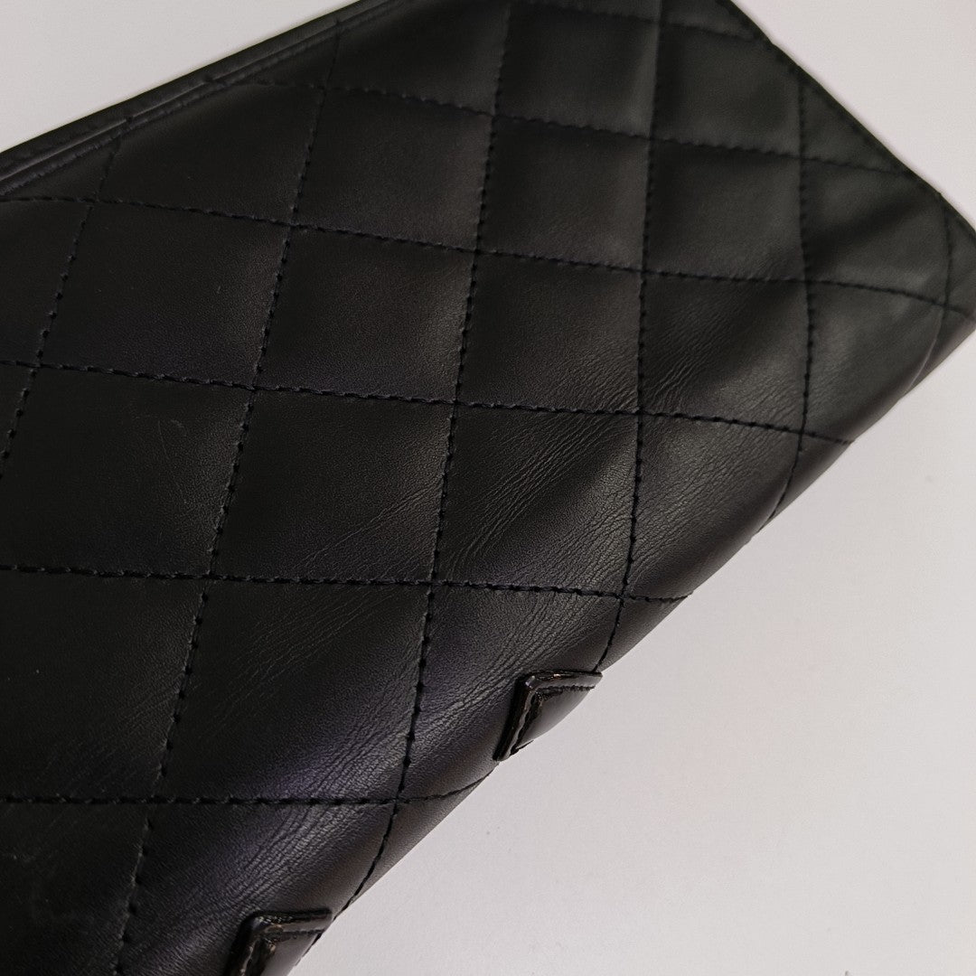 CAMBON Quilted Calfskin Black Wallet
