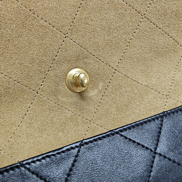 TRENDY CC Large Quilted Suede Beige