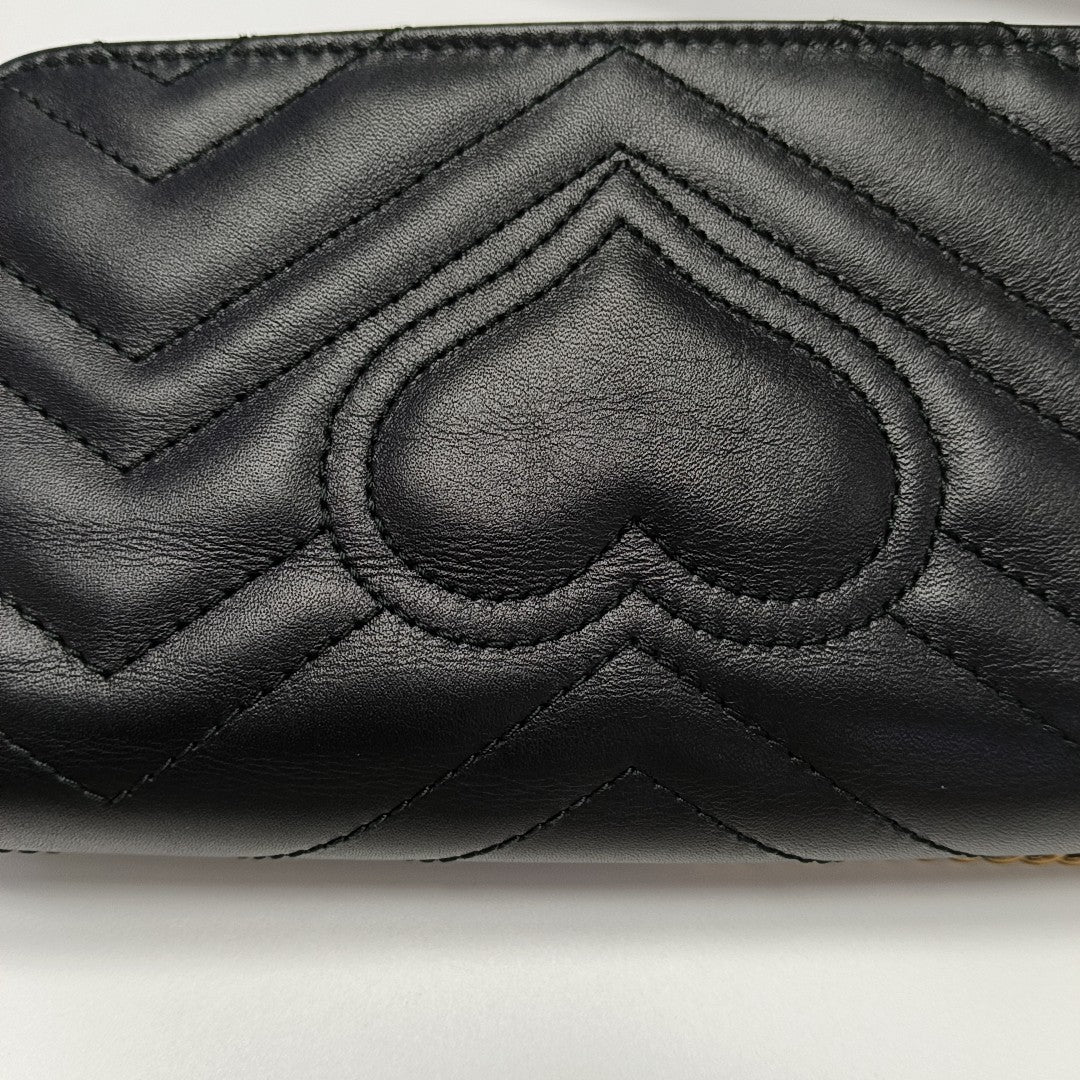 GG Marmont Super Mini Quilted Calfskin Black