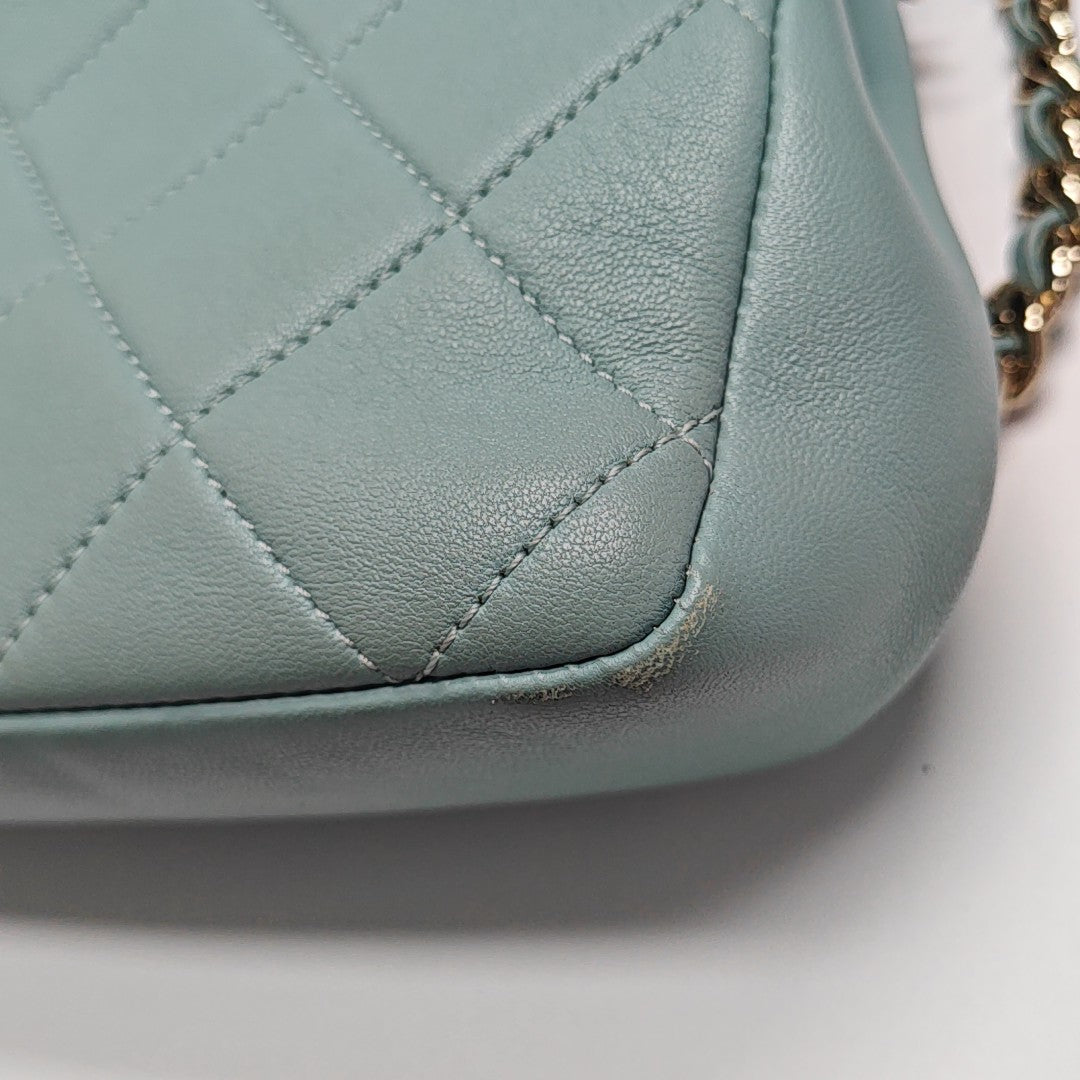 Quilted Calfskin Shoulder Bag Green