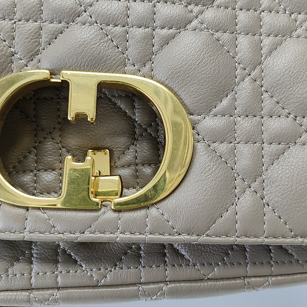 Dior Caro Large Cannage Calfskin Gray