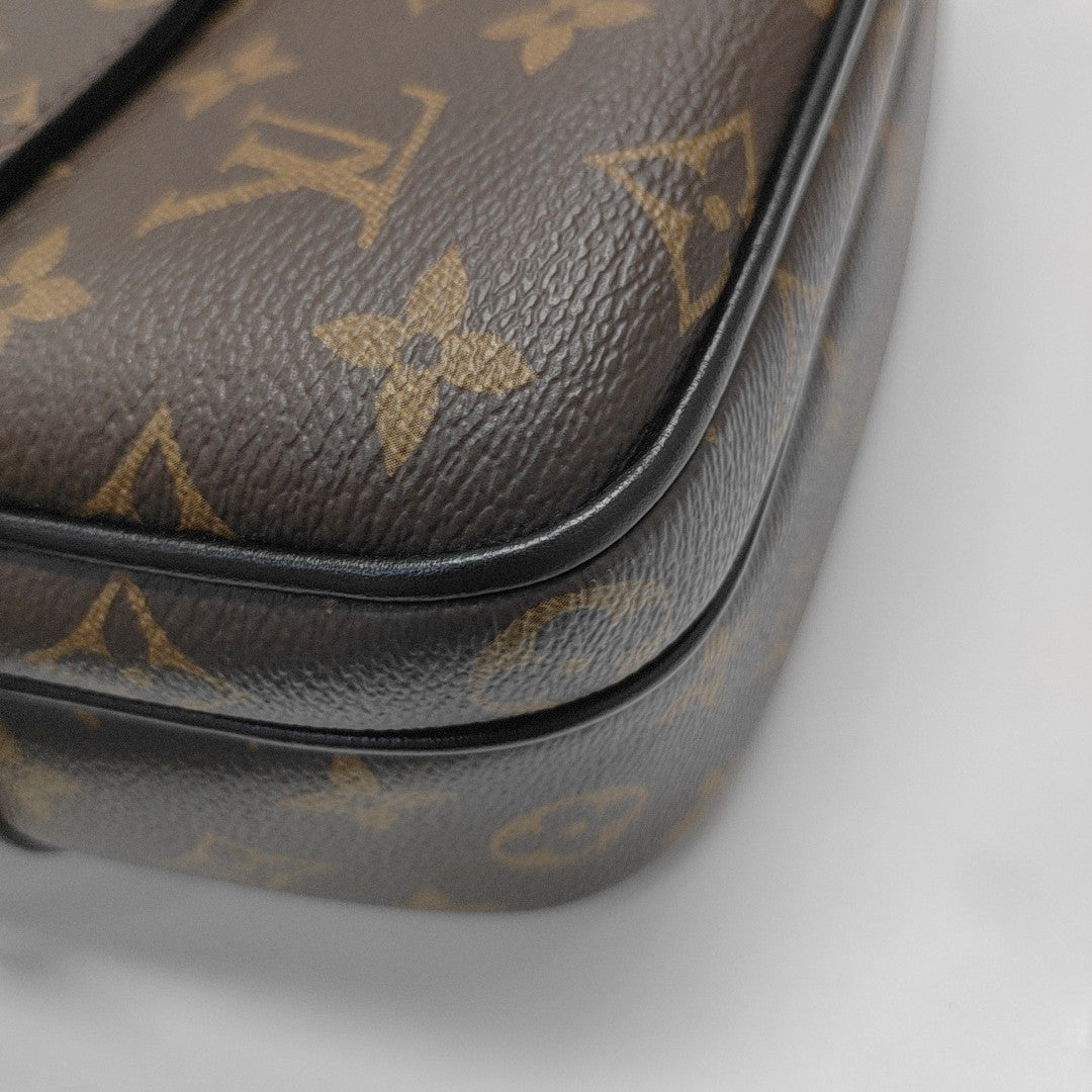 S LOCK Monogram Coated Canvas Brown
