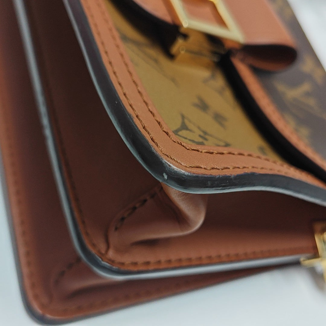 DAUPHINE Mini Monogram Coated Canvas Brown