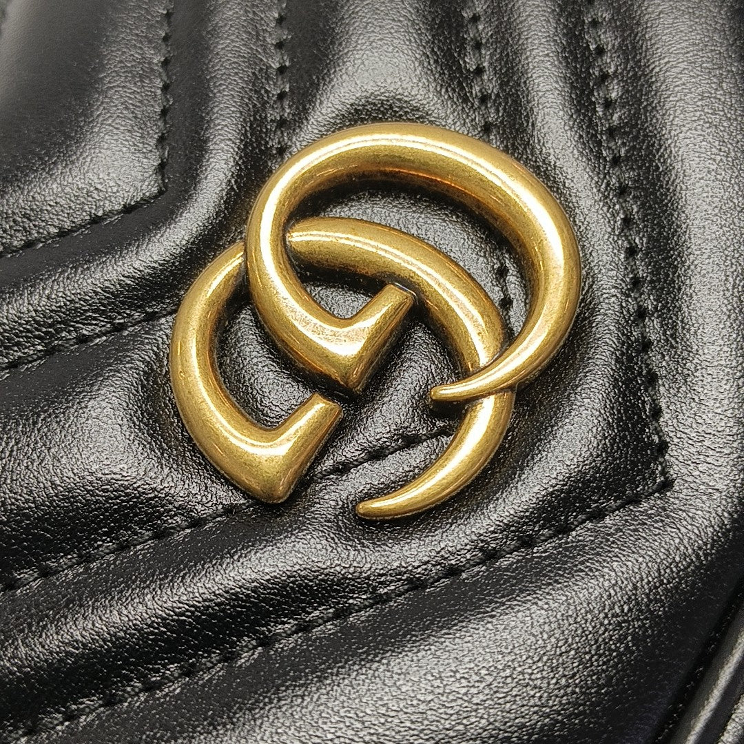GG Marmont Small Quilted Calfskin Black