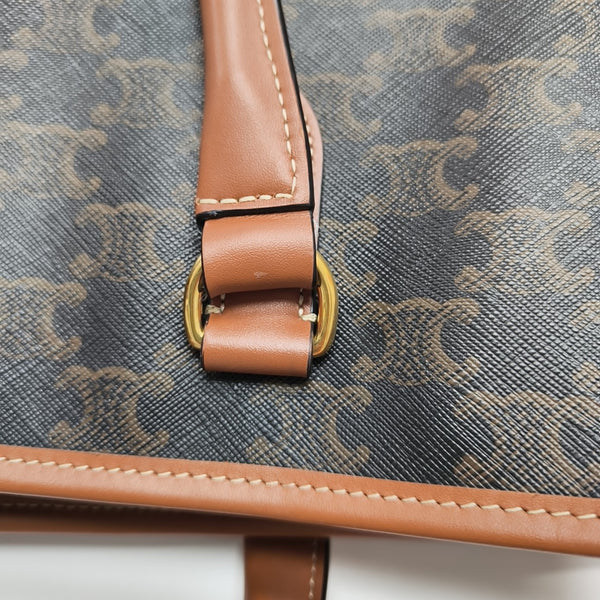 Coated Canvas Tote Bag Brown