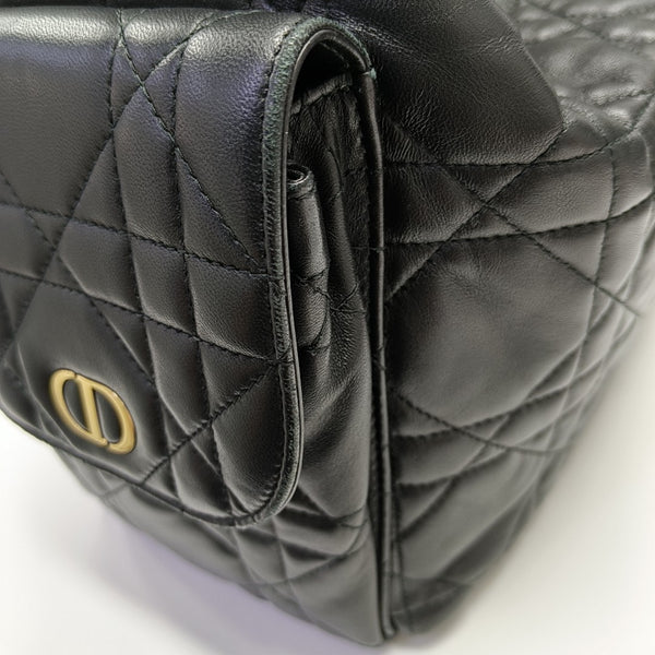 Cannage Lambskin Shoulder Bag Black