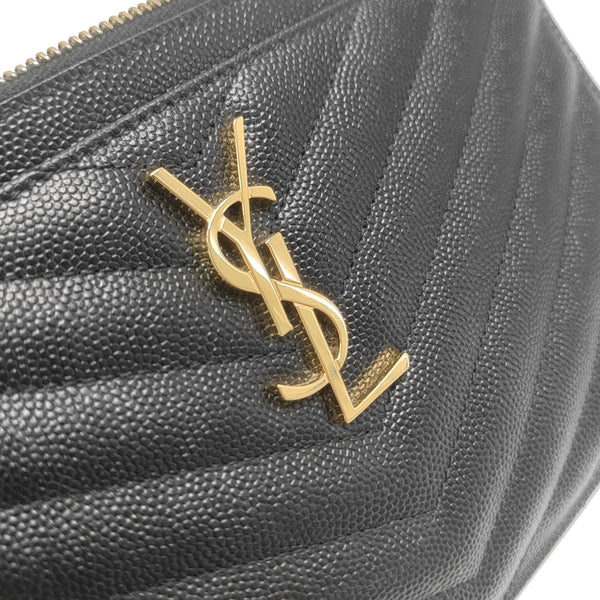 CASSANDRE Large Chevron Calfskin Black