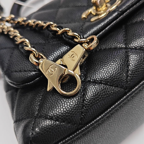 COCO HANDLE Mini Quilted Grained Calfskin Black