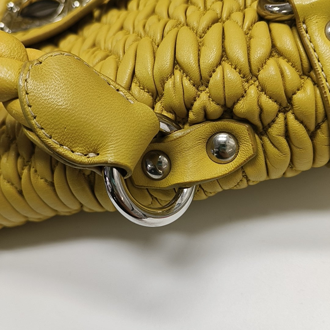 Quilted Lambskin Shoulder Bag Yellow