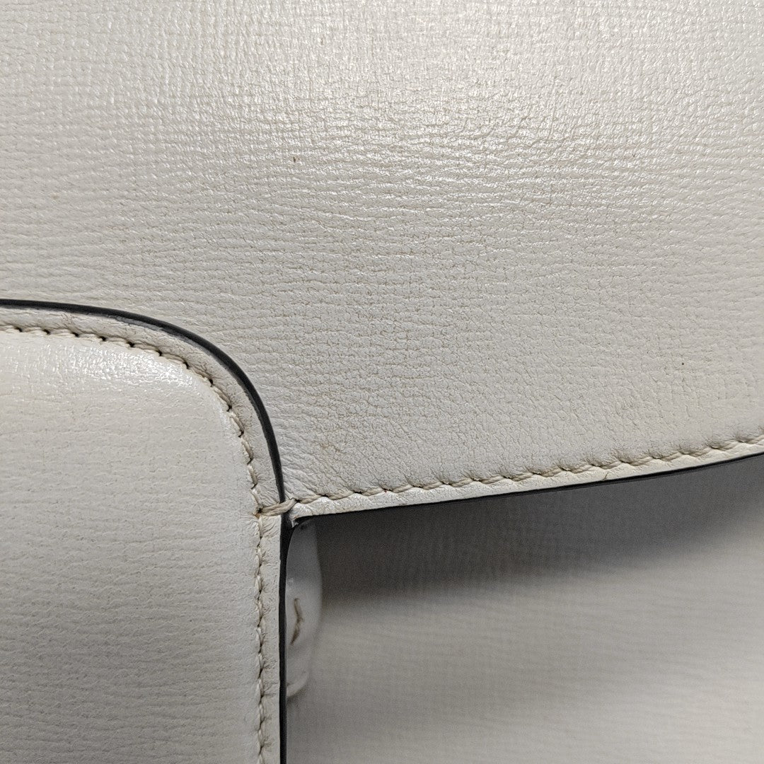 Authenticated pre-owned  Horsebit 1955 Small Calfskin White - Shoulder Bag at Looply