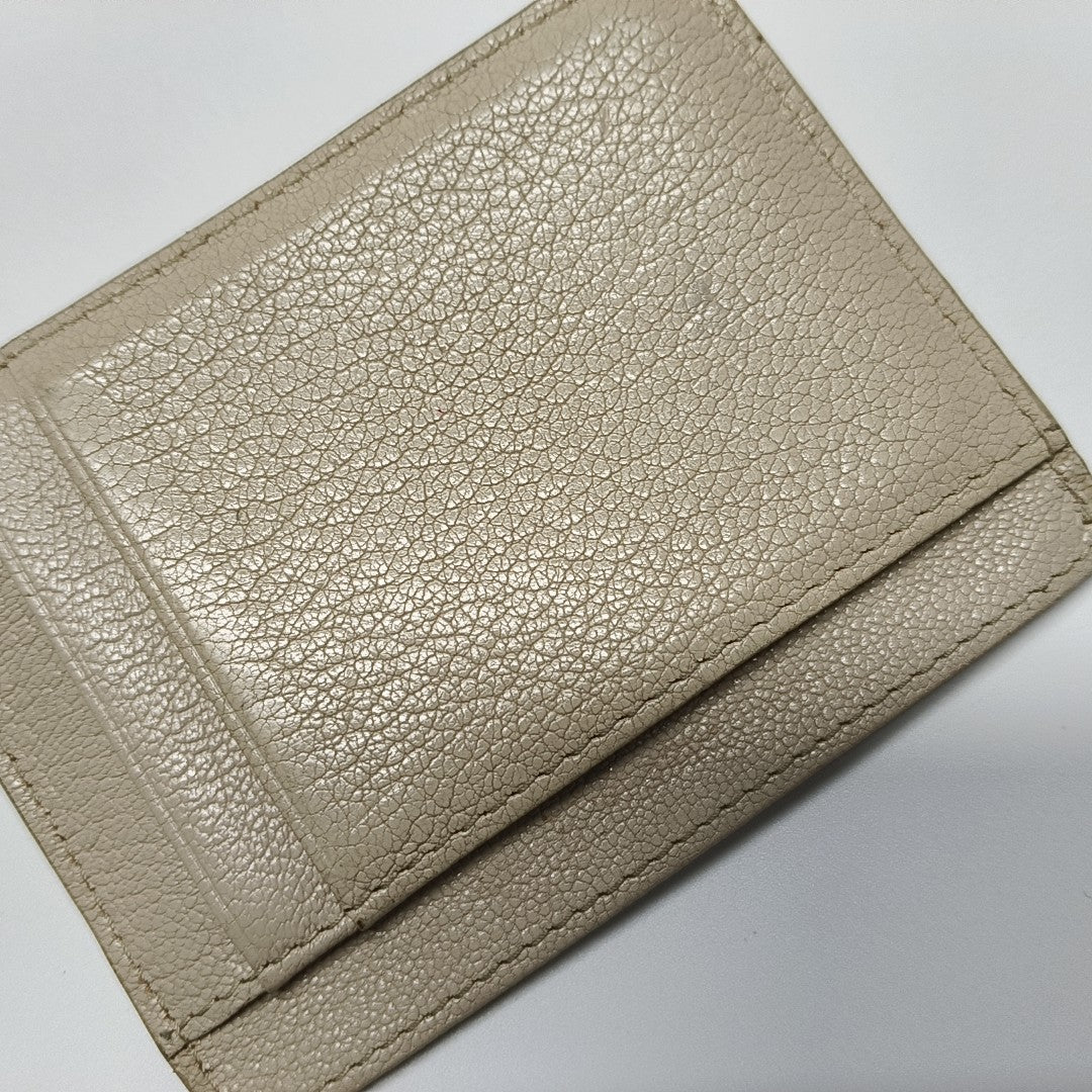 Madras Leather Beige Card Holder