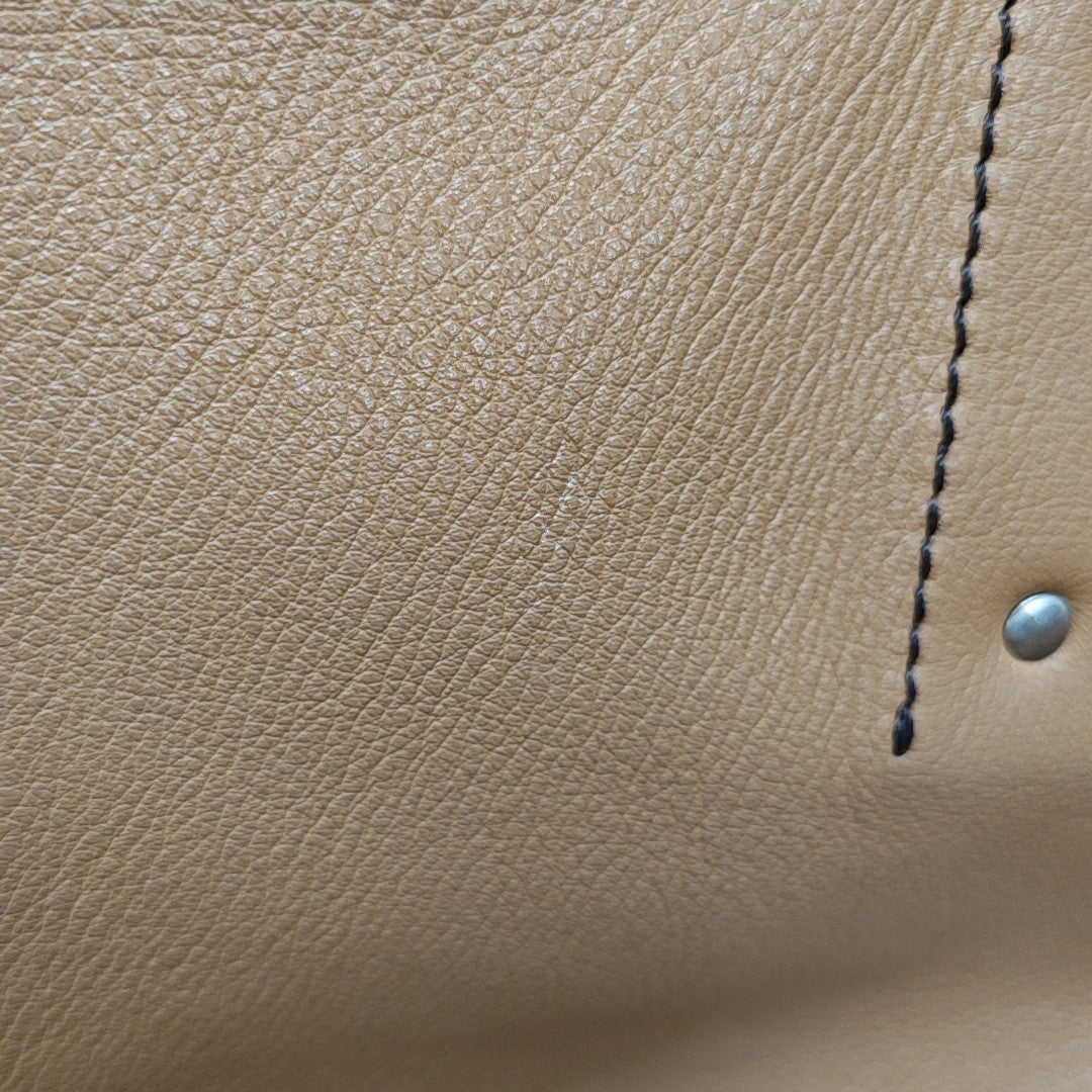 Calfskin Top Handle Bag Brown