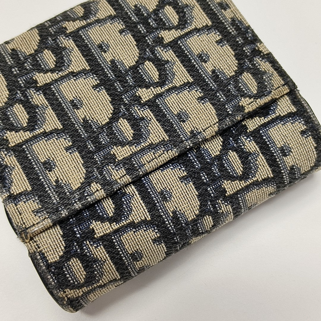 Saddle Mini Oblique Canvas Blue Wallet