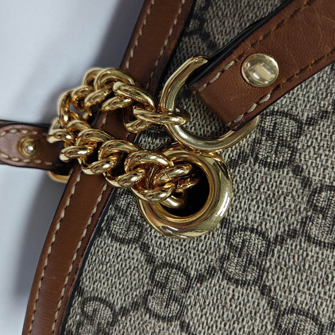 Padlock Medium Monogram Coated Canvas Beige