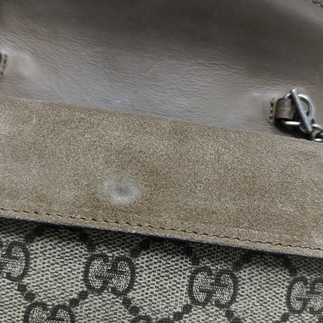 Dionysus Super Mini Monogram Coated Canvas Beige