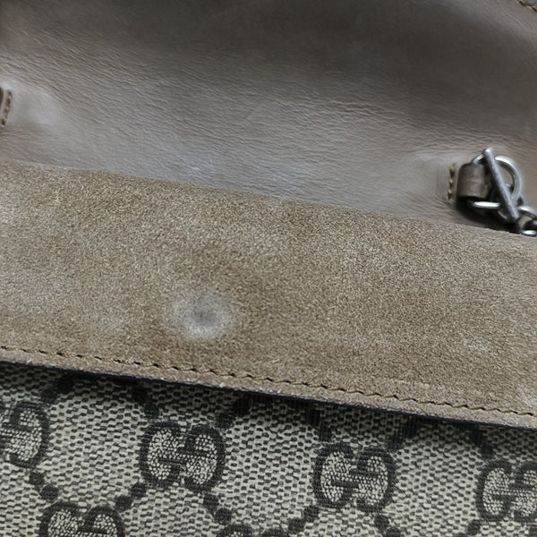 Dionysus Super Mini Monogram Coated Canvas Beige