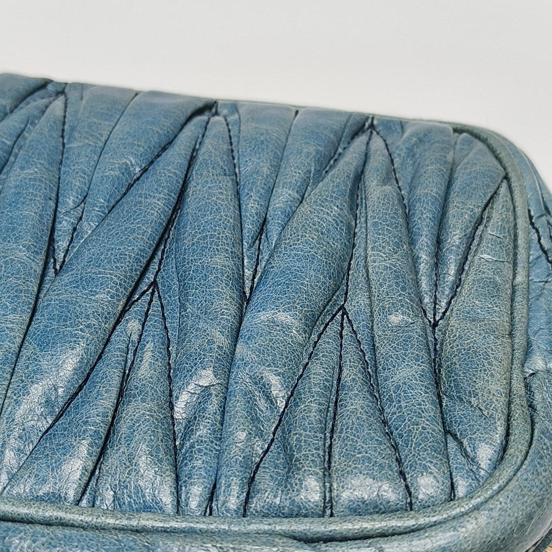 Calfskin Shoulder Bag Blue