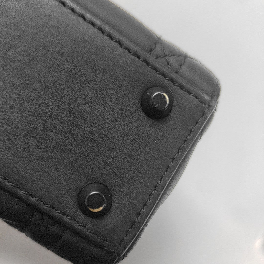 Lady Dior Mini Cannage Lambskin Black